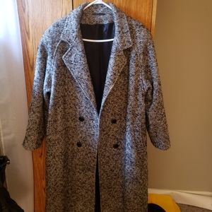 Grey full length oversized coat